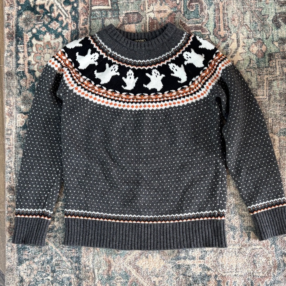 Kiel James Patrick Black and White Ghost Sweater